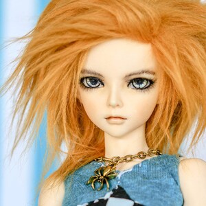 Hidden Dreams™ Apricot Color Fur Wig for abjd doll size UNCLE SD MSD tiny yosd Monster High and puki Custom size available image 4