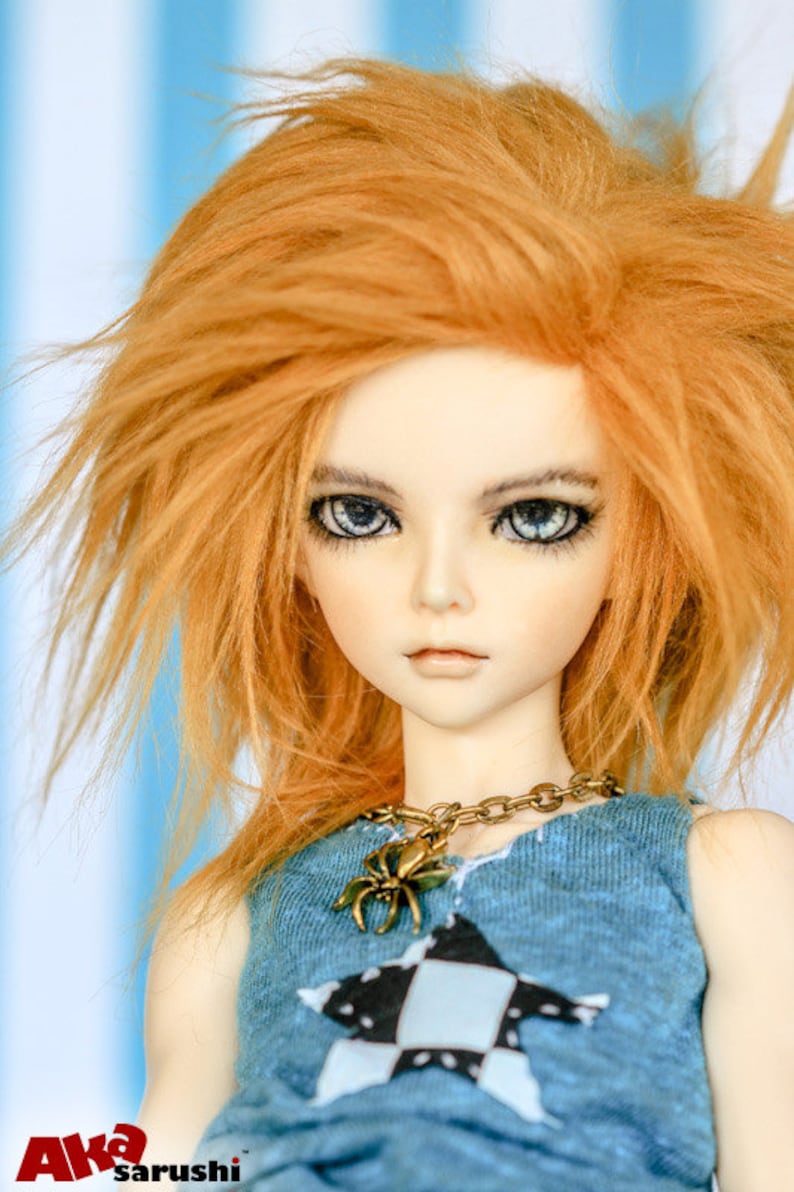 Hidden Dreams™ Apricot Color Fur Wig for abjd doll size UNCLE SD MSD tiny yosd Monster High and puki Custom size available image 4