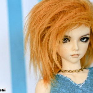 Hidden Dreams™ Apricot Color Fur Wig for abjd doll size UNCLE SD MSD tiny yosd Monster High and puki Custom size available image 1