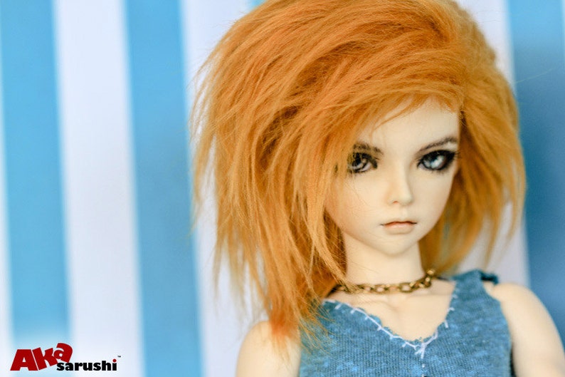 Hidden Dreams™ Apricot Color Fur Wig for abjd doll size UNCLE SD MSD tiny yosd Monster High and puki Custom size available image 1