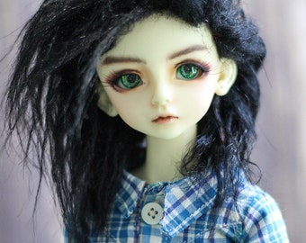 Hidden Dreams™ Long Wavy Black Color Fur Wig for abjd doll size UNCLE SD MSD tiny yosd Myou doll Monster High and puki Custom size