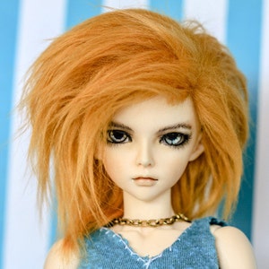 Hidden Dreams™ Apricot Color Fur Wig for abjd doll size UNCLE SD MSD tiny yosd Monster High and puki Custom size available image 2
