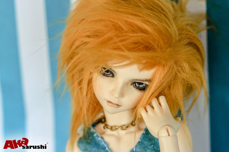 Hidden Dreams™ Apricot Color Fur Wig for abjd doll size UNCLE SD MSD tiny yosd Monster High and puki Custom size available image 3