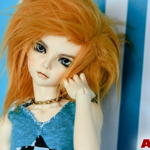 Hidden Dreams™ Apricot Color Fur Wig for abjd doll size UNCLE SD MSD tiny yosd Monster High and puki Custom size available image 5