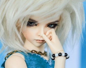 Hidden Dreams™ Ivory Cream Color Bjd Fur Wig for Bjd Doll Size Uncle SD MSD Tiny Yosd Myou Doll Monster High and puki Custom size available