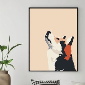 Dogs Minimalist Wall Art Print,Dog Modern Poster Print Art,Dogs lover Art, Dogs Boho Art, Digital Download,Digital Wall Art