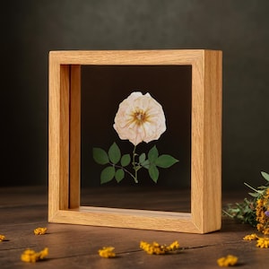 Square Floating Frame, Clear Flower Pressing Frame, Standing Picture Frame, Double Side Floating Frame for Flower Leaf, Rustic Frame Decor