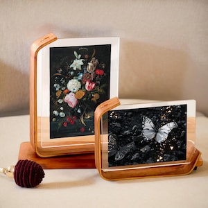 Clear Floating Frame, Double-sided Pressed Flower Frame, Wooden Base Photo Frame, Standing Frame Table Numbers, Birthday Gift