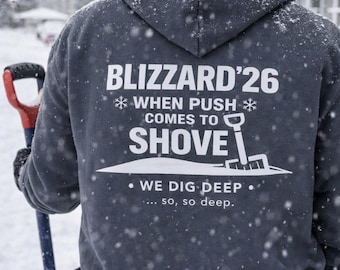 Blizzard Winter Storm 2026 - We Dig Deep - When Push Comes to Shovel Hoodie