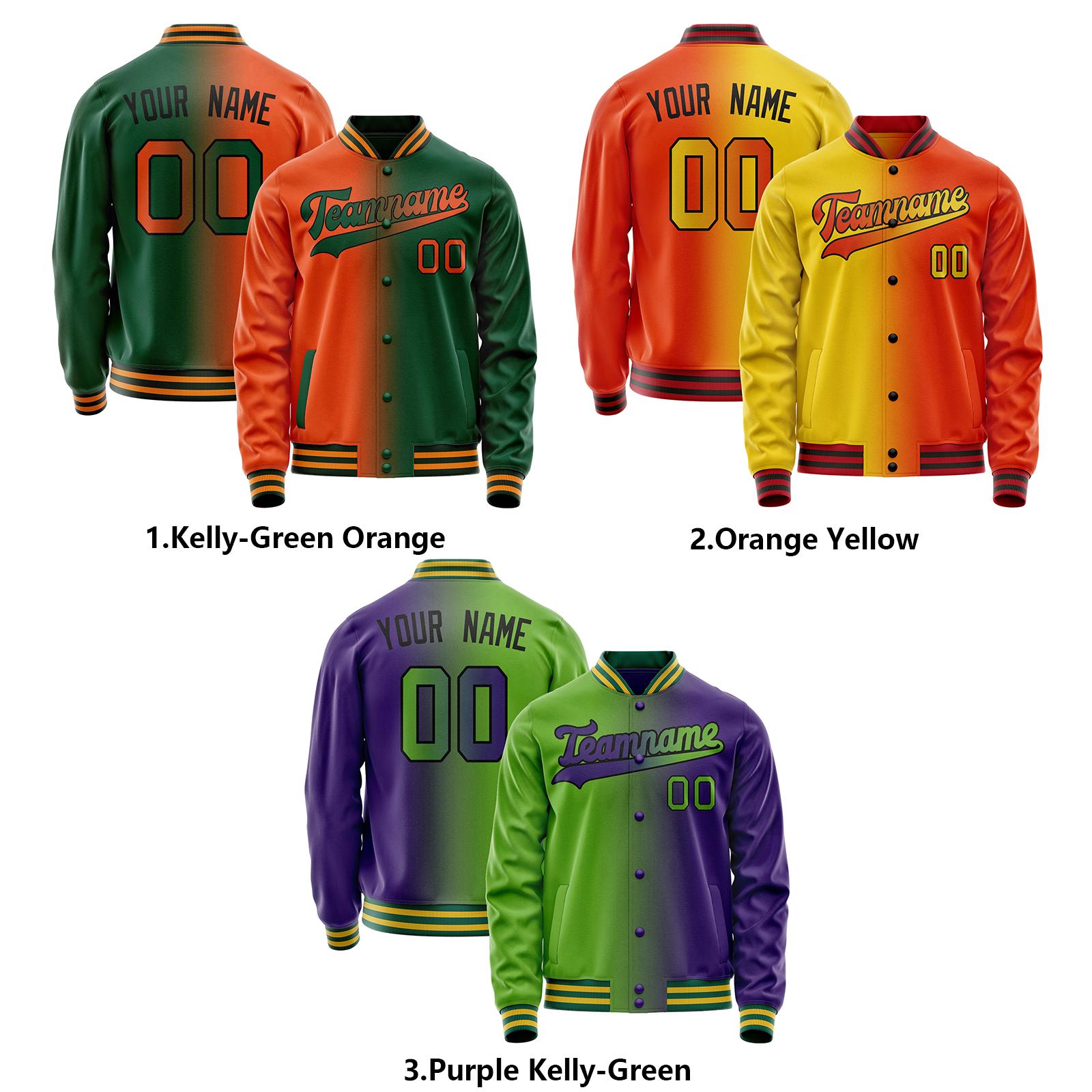 Custom Gradient Varsity Jackets For Men Women Youth Personalized Baseball Jackets With Name Number Logo
