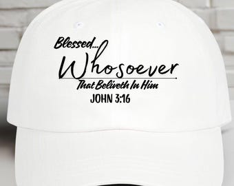Christian Baseball Cap, John 3:16 Verse, Faith Accessory