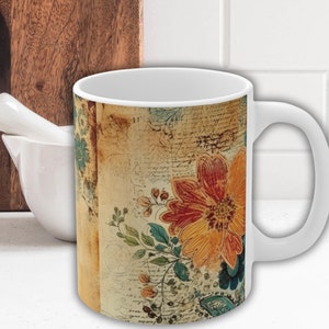 Beautiful Floral Mug, Floral Mug, Flower Mug, Paisley Mug, Floral Coffee Mug, Gift Mug, Gift for Her Mug, Floral Gift for Her, Mug for Her