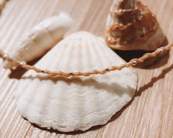 LYRA - Handmade macrame tiny choker necklace, waterproof jewellery, boho jewellery, unique, beach necklace, minimalist choker