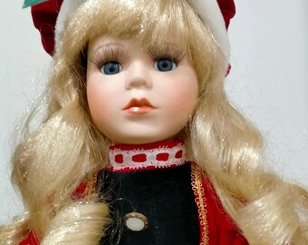 Vintage Porcelain Christmas Doll