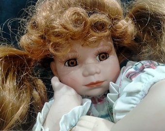 Vintage Biscuit Doll with Red Curls