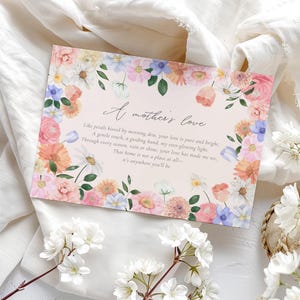 Wildblumen Muttertagskarte, benutzerdefinierte Sofort-Download-Karte, Pastell Gobelin Florals, faltbare Grußkarte, Muttertagsgeschenkidee DIY