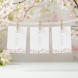 Floral Sitzplan Karten Vorlage, Wildblumen Sitzplan, Hochzeitstischplan, Sitzplan Karten, Sitzplan Sitzplan, EB1