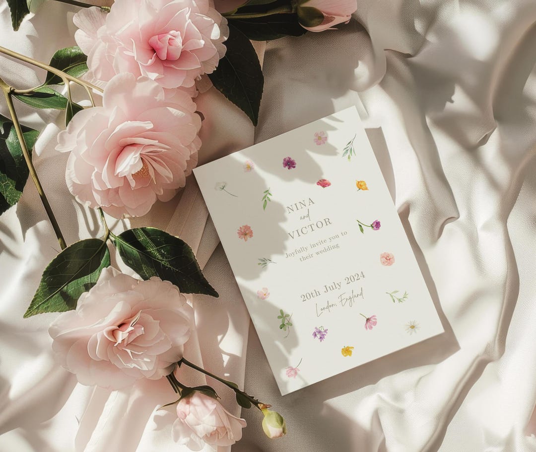 Floral Printable Wedding Invitation Customizable Digital Template ...