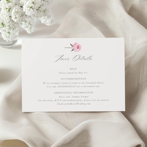 Einfache Hochzeitseinladungskarte, Hochzeitsantwortkarte, druckbare Hochzeitsdetails, Einladungskarte, minimalistische Einladung