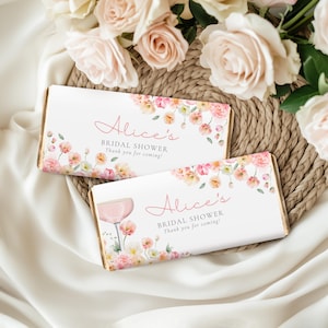 Wildflower Chocolate Wrapper Printable, Candy Bar Wrapper Template, Chocolate Bar Template, Shower Favors, Floral Chocolate Labels | PF2