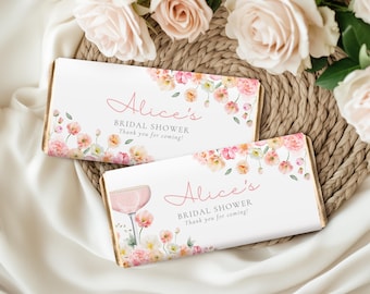 Wildflower Chocolate Wrapper Printable, Candy Bar Wrapper Template, Chocolate Bar Template, Shower Favors, Floral Chocolate Labels | PF2