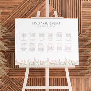 &quot;Wildblumen Hochzeit Sitzplan, Sitzplan Hochzeit, Namensschild Hochzeit, Sitzplan Sitzplan Hochzeit, druckbarer Tischplan | PW1