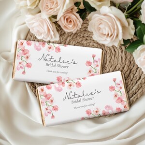 Wildflower Chocolate Wrapper Printable, Candy Bar Wrapper Template, Chocolate Bar Template, Shower Favors, Floral Chocolate Labels | PF2