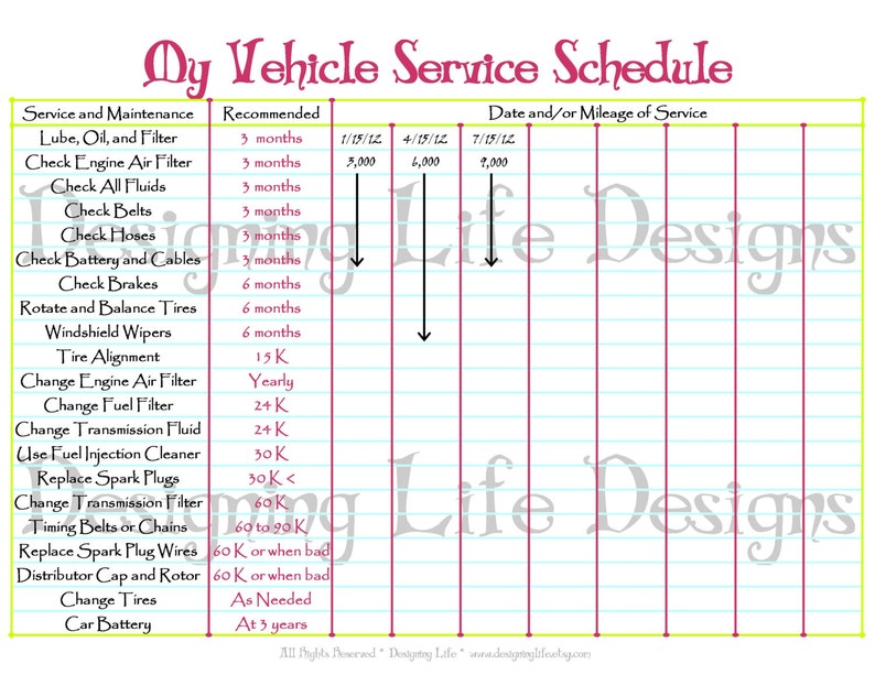 Auto Plan Printable - Editable Assistance Log - Property Binder image about Car Maintenance Schedule Printable identified as Car or truck Timetable Printable - Editable Support Log - Property Binder