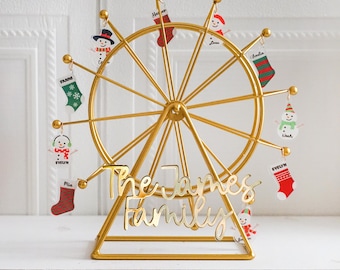 Custom Snowman Ferris Wheel With Name,Christmas Snowman Night Lamp,Christmas Gift,Family Gift 2024,Snowman ornaments,Custom Name Night Light