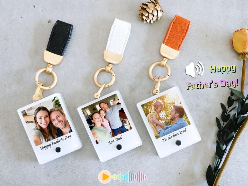 Photographing Keychains Recordable Voice Photo Keychain, Father's Day Personalized Gift From ...