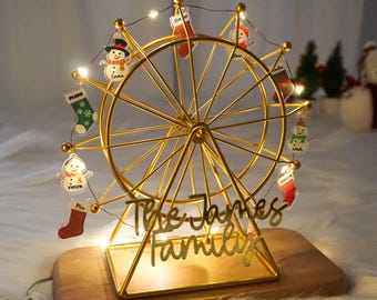 Personalized Family Ferris Wheel,Christmas Gift for Grandparents ,Grandkids Names Sign ,Grandkids Ornament,Custom Name Night Light