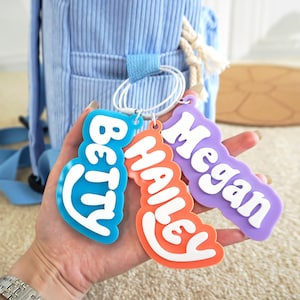 Porte-clés sac à dos personnalisé, cadeau de rentrée pour garçons et filles, étiquettes nominatives pour enfants, porte-nom de bouteille d'eau, porte-clés boîte à lunch, sac à dos pour enfants