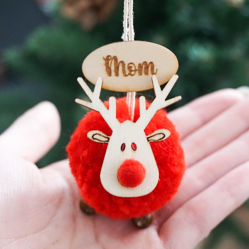 Buy Personalized Red Nosed Reindeer Christmas Ornaments,stocking Name