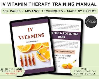 Manual de capacitación sobre terapia con vitaminas intravenosas: Guía editable de Canva