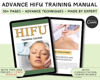 HIFU Face & Neck Training Manual: Advanced Facials Guide (Canva Editable PDF)
