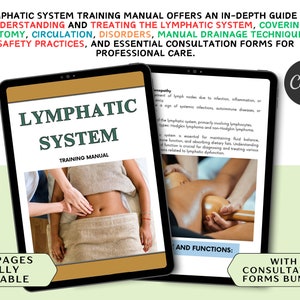 Lymphatic System Training Manual: Massage, Drainage, Anatomy (Canva Editable Ebook)