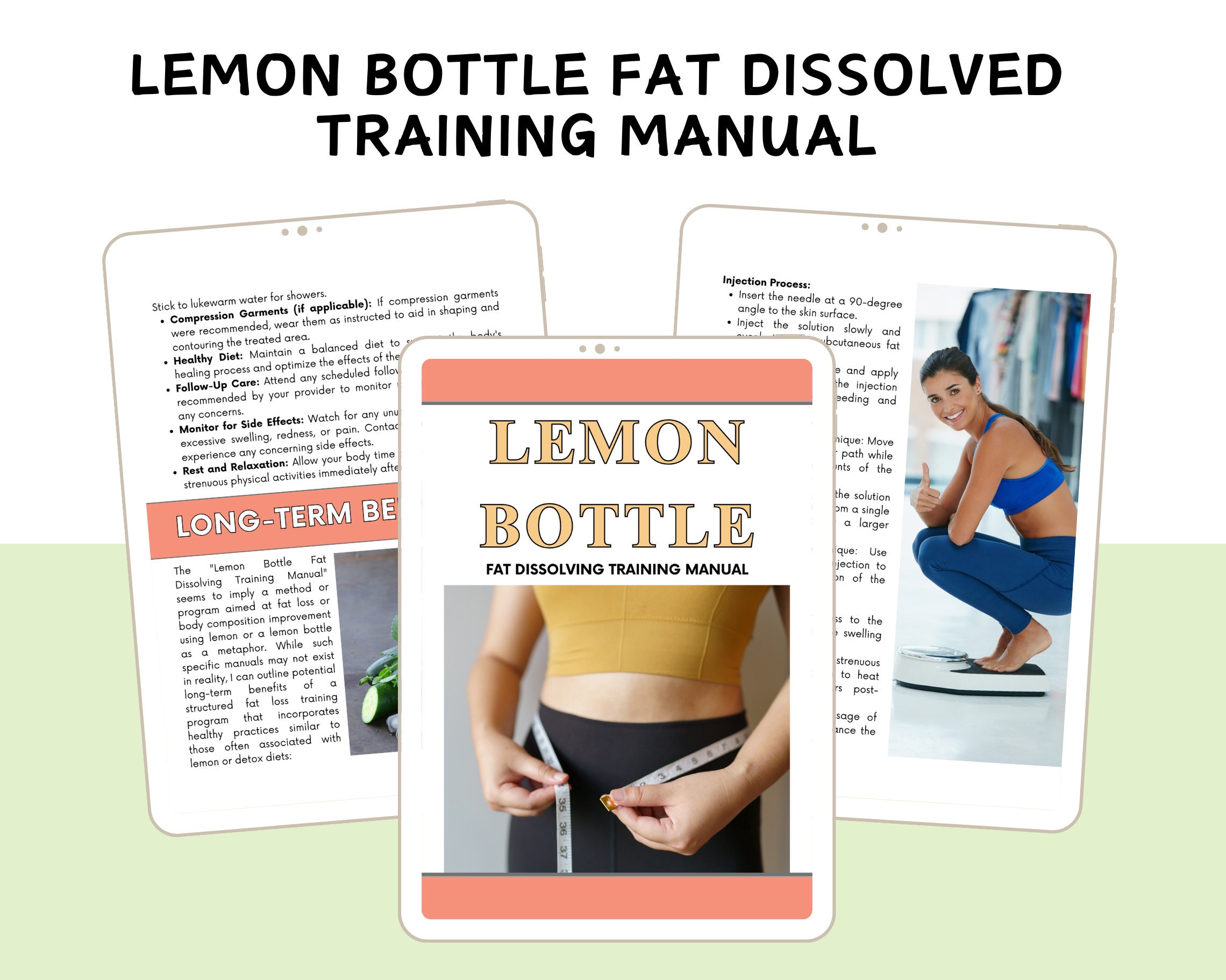 Lemon Bottle Fat Dissolving Training Manual: Lipolysis & Mesotherapy (edit  in Canva)
