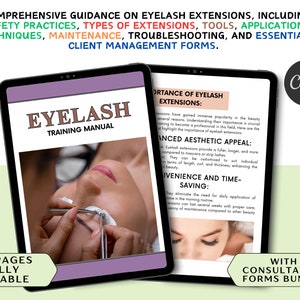 Eyelash Extension Training Manual: Classic Hybrid Volume (Canva Template)