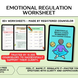 Emotional Regulation Workbook for Adults | Therapy Worksheets & Emotions Management Tools for Better Mental Health