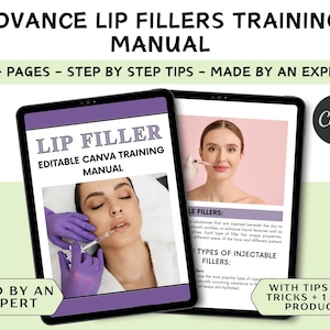 Lip Fillers Training Manual: Hyaluronic Acid Injection Techniques (Edit in Canva)