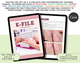 E-File Training Manual: Nail Enhancement Course (Editable)
