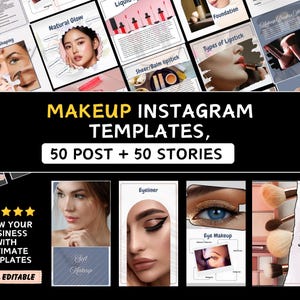 Makeup Artist Instagram Templates: MUA Social Media Branding