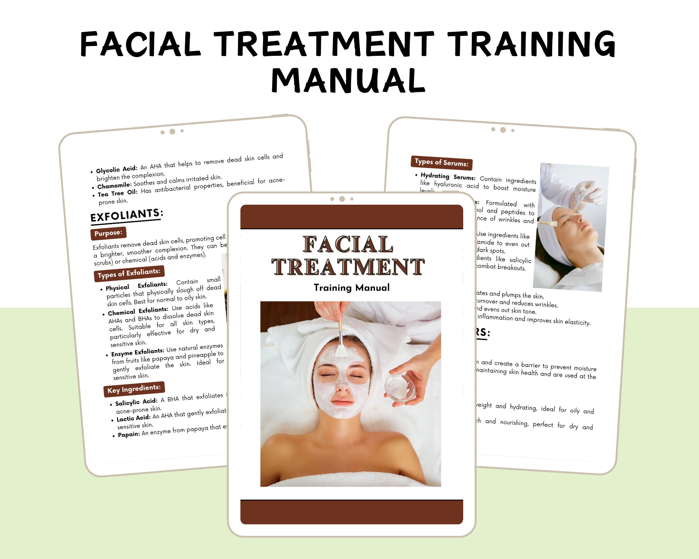 Facial Treatments Training Manual: Skincare Course, Beauty Guide (canva Editable) - Etsy