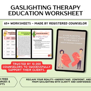 Gaslighting Therapy Education Handouts to Better Understand Gaslighting and Build Assertive Communication & Healthy Boundary Setting Skills