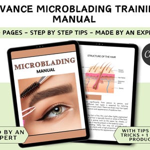 Microblading Training Manual, Eyebrow Tattoo,Training Manual, Microblading Manual, Microblading Student Class Manual, PDF eBook and Editable