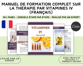 Manual de capacitación en terapia con vitaminas intravenosas: Guía editable (plantilla de Canva)