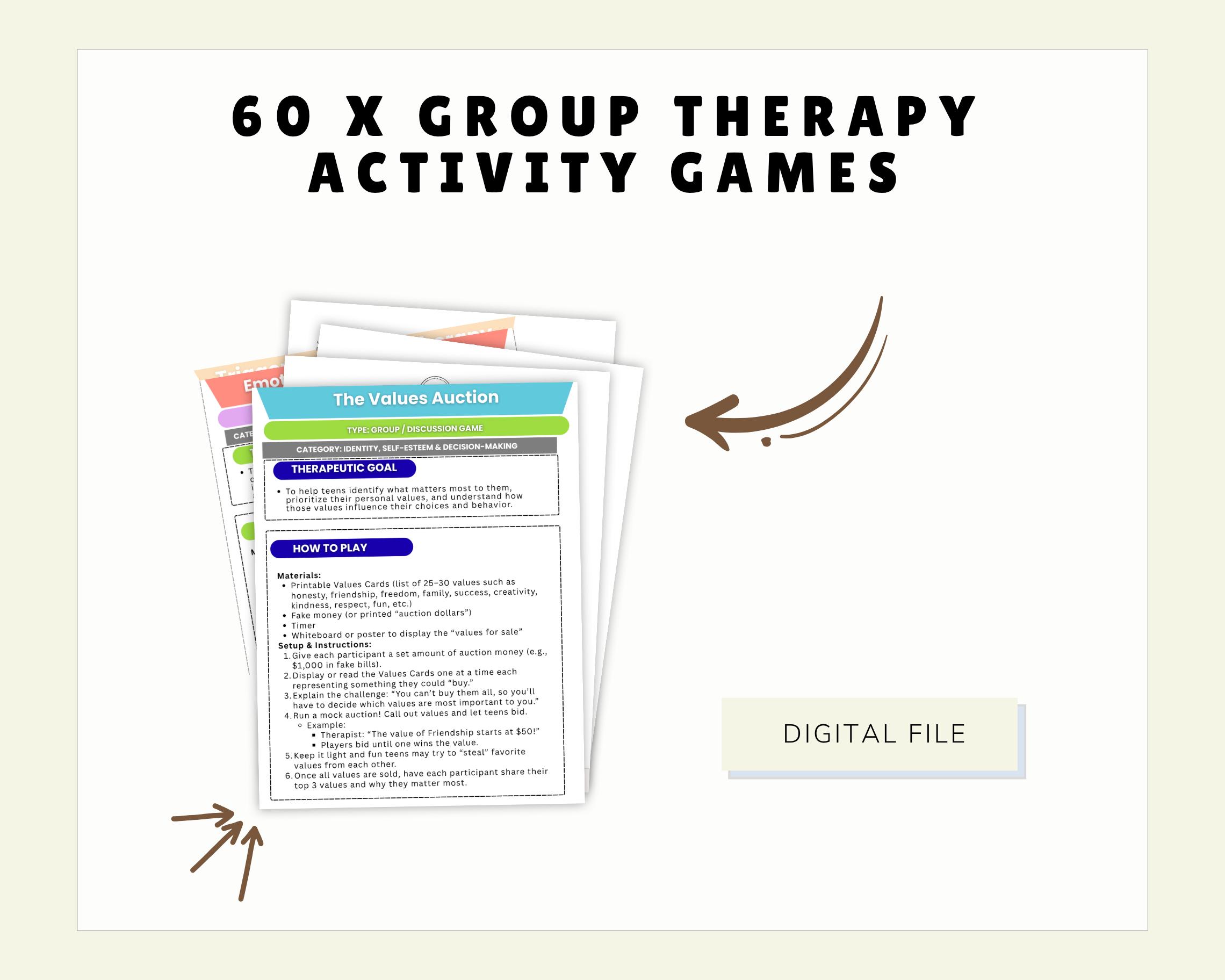 60 X Group Therapy Addiction Recovery Games - Coping Skills & Relapse ...