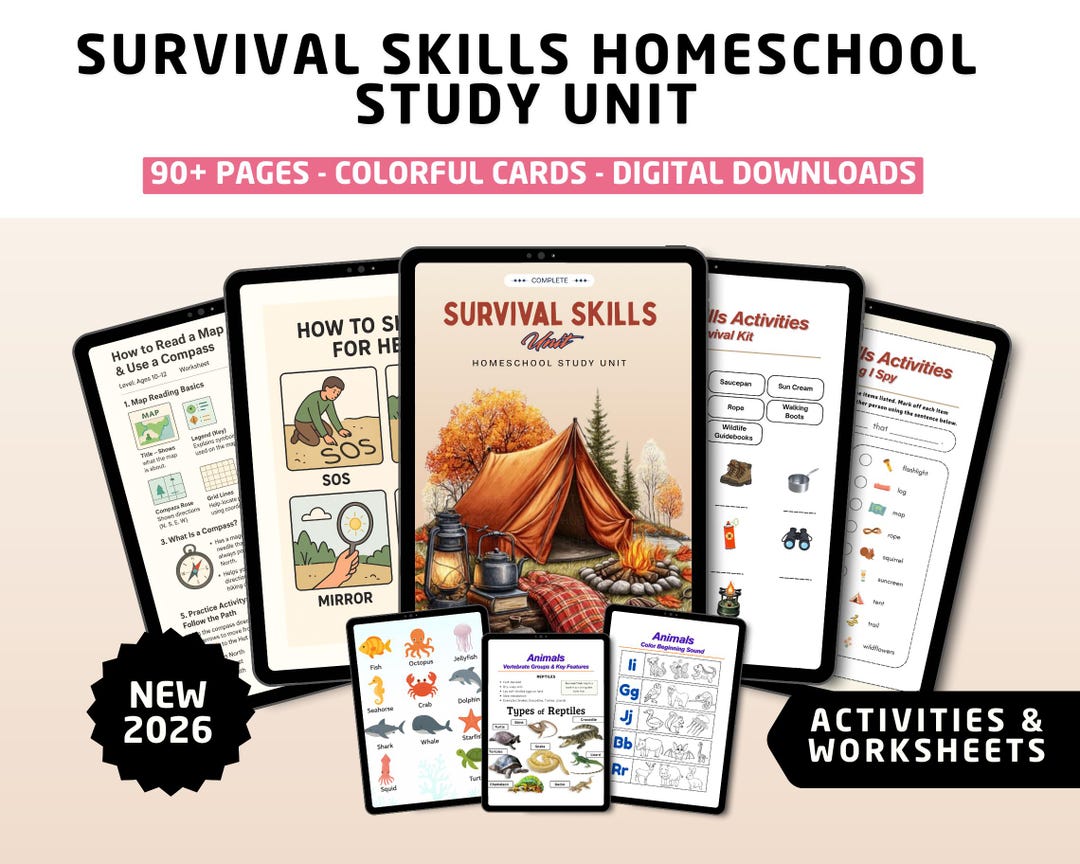 Survival Skills Homeschool Unit | Camping Safety, Wilderness Education ...