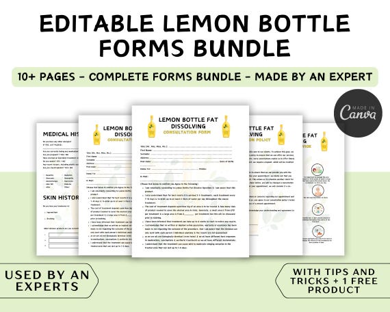 where to buy lemon bottle fat dissolving Lemon Bottle Fat Dissolving Forms: Client Intake & Consent (canva Editable,  Digital Download)