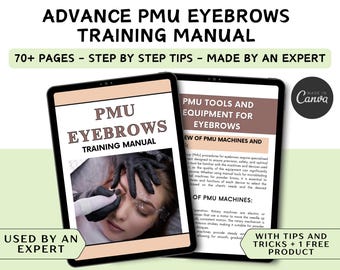 PMU Eyebrows Training Manual: Microblading, Ombre, Powder Brows (Editable)